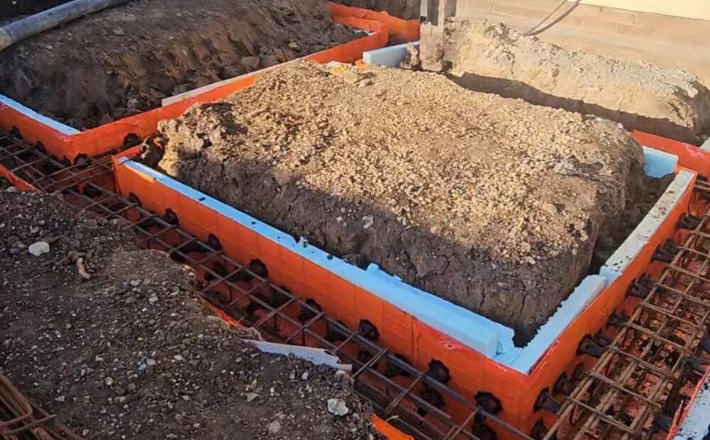 Extension footings ready to pour