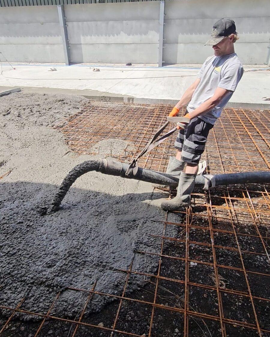 Concrete pumped onto reinforced foundations — Kent